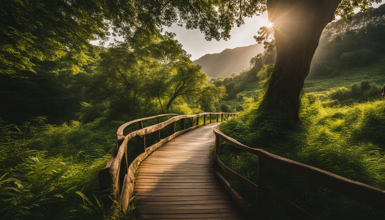 Een schilderachtig natuurgebied met diverse mensen die genieten van de omgeving. Een schilderachtig natuurgebied met diverse mensen die genieten van de omgeving.